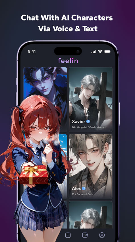 FeelinAI APP沉浸式对话界面展示
